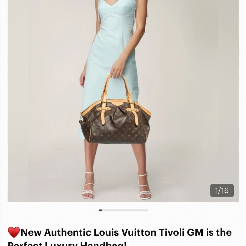 Louis Vuitton Monogram Canvas Shoulder Bag in Brown and Tan